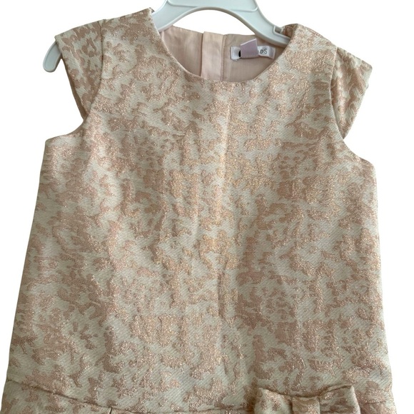 PL Kids Cream Rose Gold Holiday Christmas Dress Short Sleeve Girls Size 5 - Picture 5 of 6
